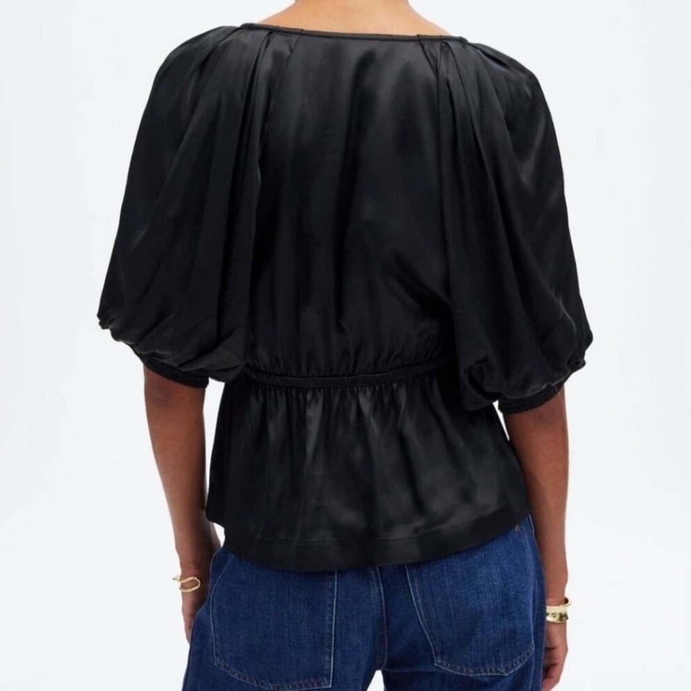 Madewell Women Puff Sleeve Blouse-Size S - Picture 2 of 9